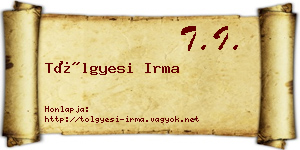 Tölgyesi Irma névjegykártya