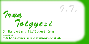 irma tolgyesi business card